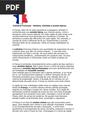 Culinária Francesa: História, Comidas e Pratos Típicos
